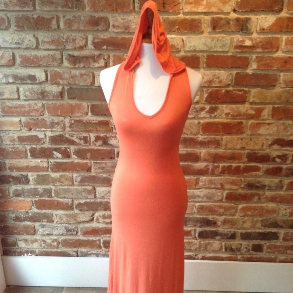 Unbranded Orange Hooded Dress (Pre-Owned, Size, S)